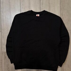 Black crewneck sweatshirt‎ with a boxy fit MEN SIZE L